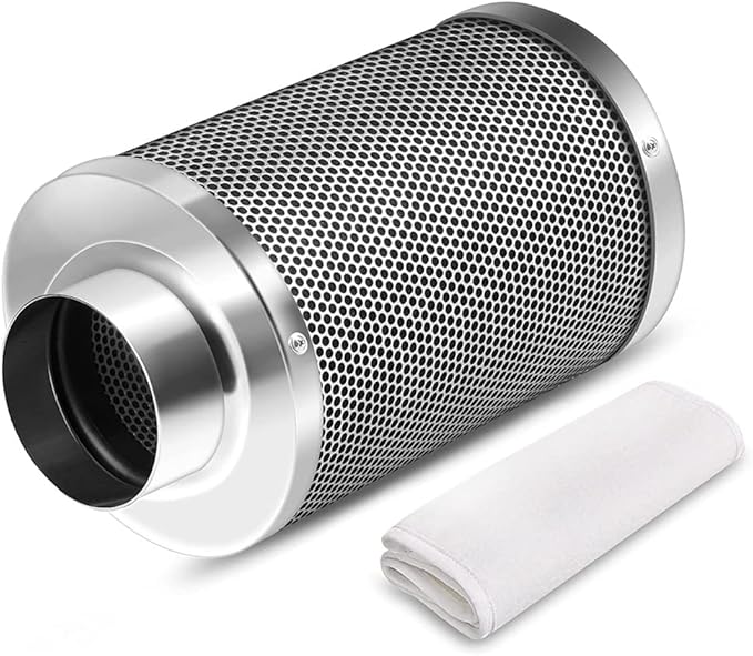 4 Inch Air Carbon Filter Odor Control, Reversible Flange, Pre-Filter Included by Unknown
