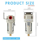 1/2" NPT Air Dryer for Compressor | Compressed Air Line Filter | 5 Micron Brass - Image 2