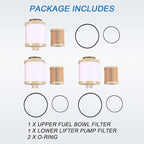 CARMOCAR replacement for Ford 6.0L 2003-2007 Diesel Fuel Filter 3 Pack includes - Image 7
