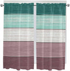 Retro Farm Woodcuts Texture Window Valance Curtains, 2 Panel - Image 9