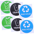 6pcs Decorative Waste Sorting Stickers by Unknown