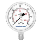 MEASUREMAN Fully Stainless Steel Hydraulic Glycerin Filled Pressure Gauge by MEASUREMAN