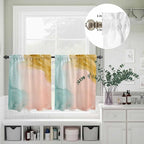 Kitchen Window Curtains Valance and Tier Set, Abstract Desert Mountains Rod - Image 6