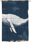 Sheer Curtains 72 Inches Long, Ocean Whale Blue Semi Sheer Curtains Light by Unknown