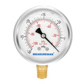 MEASUREMAN 2-1/2" dial, Glycerin Filled, Stainless Steel case, Brass Inside by MEASUREMAN