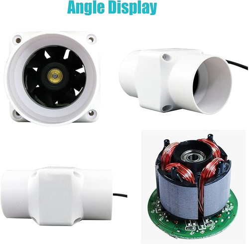 2 Inch 12V Inline Duct Fan 6W Air Vent Fan Booster Pet Indoor Vent Blower - Image 2