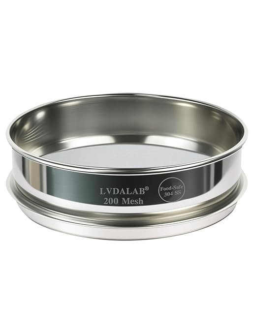 All 304 Stainless Steel 200 Mesh Test Sieve, 8 Inch/20cm Diameter, Lab Sifter by LVDALAB