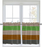 Farm Gray Green Brown Wood Grain Window Valance Curtains, Rustic Wooden Plank - Image 6
