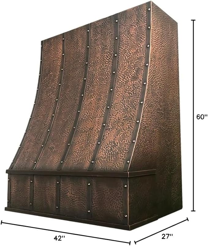 CT Copper Tailor Sloped Copper Vent Hood Island Mount, 1260 CFM Exhaust Fan - Image 10