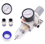 RIH 1/4" NPT Compressed Air Filter Regulator Combo Piggyback, 5 Micron Brass by RIHRightPneumatic