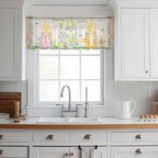 Easter Sheer Valances for Windows 42"x18", Light Filtering Kitchen Curtains - Image 3