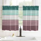 Retro Farm Woodcuts Texture Window Valance Curtains, 2 Panel - Image 2