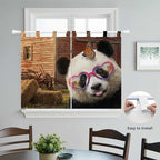 Farm Panda Kitchen Curtains 45 Inch Length, Short Cafe Window Curtains Tab Top - Image 4