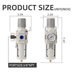 Industrial Air Compressor Filter Regulator Combo 3/8" NPT 0-150 PSI w/Semi-Auto - Image 3