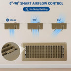 4" x 12" Floor Register Vent Covers 4-Pack, Walkable Powder-Coated Metal Vent - Image 5