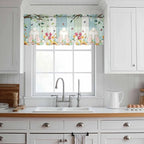 Easter Sheer Valances for Windows 42"x18", Light Filtering Kitchen Curtains - Image 3