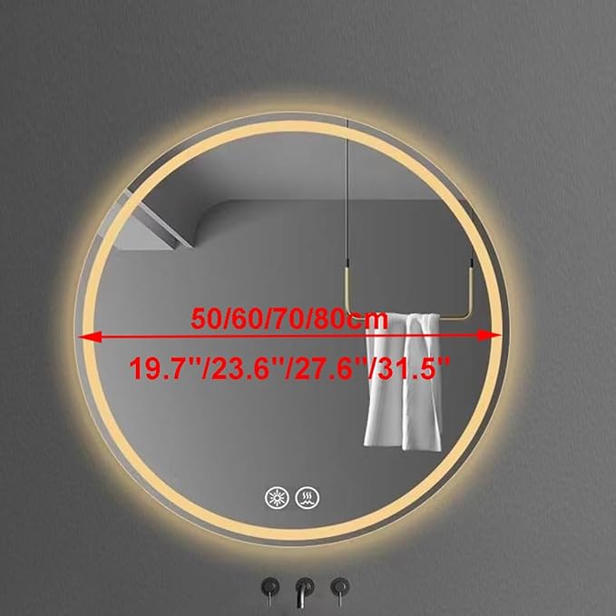 Vanity Mirror Round Illuminated LED Bathroom Mirror - Image 4