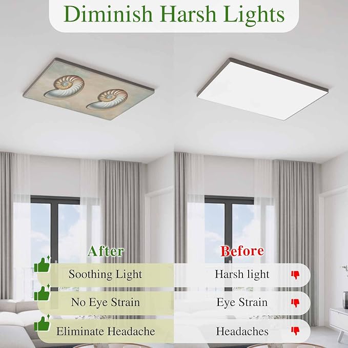 Fluorescent Light Covers for Ceiling Lights Shell Conch Magnetic Light Filters - Image 5