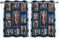 2 Panel Kitchen Cafe Curtains, Desert Camels Sunlight Filtering Nature Air by Hokiten