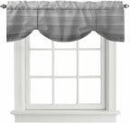 Grey Ombre Wooden Tie Up Valance Curtains by Unknown