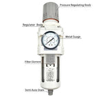 XingNEeng 3/4" NPT Compressed Air Filter Regulator Combo Piggyback, Water/Oil - Image 2