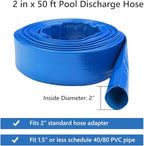 2 IN x 50 FT Pool Backwash Hose, Heavy Duty Flat Discharge Hose, Weather and - Image 4