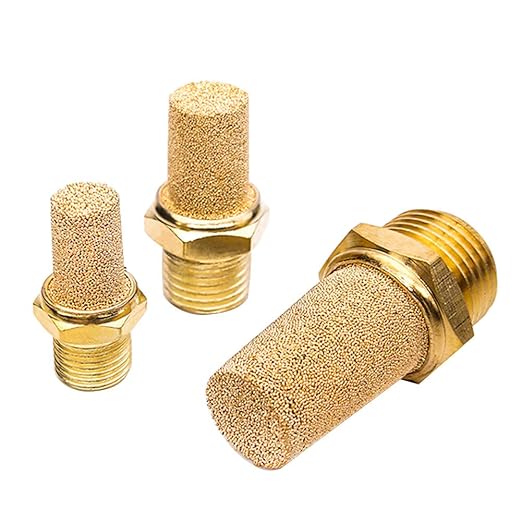 Beduan 3 Pcs Pneumatic Brass Exhaust Muffler Filter, 1/4" Male Thread Hex by Beduan