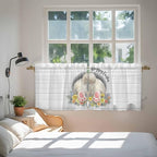 Easter Bunny Kitchen Tier Curtains 24 Inch Long 2 Panel Set, Rod Pocket Cafe - Image 4
