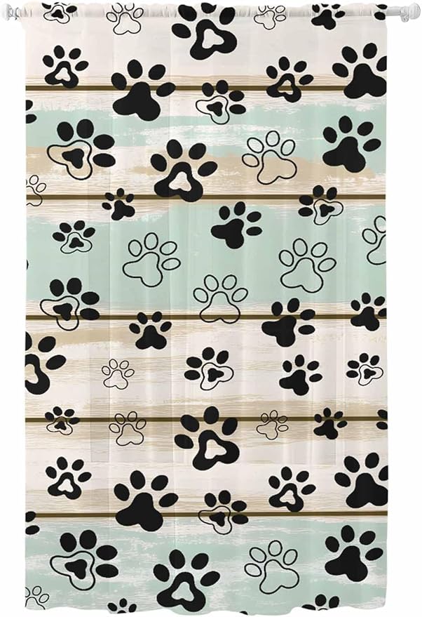 Sheer Curtains 108 Inches Long, Sage Green Beige Farmhouse Semi Sheer Curtains by Unknown