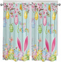 Happy Easter Living Room Curtains 72 Inches length, Spring Bunny Eggs Flower by Unknown