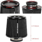 KYOSTAR Universal 3" High-Flow Air Filter, Reusable Cone Cold Air Intake - Image 2