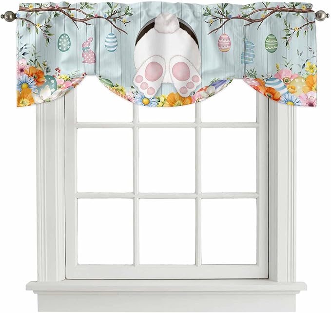 Easter Bunny Tie Up Valance Curtains by Unknown