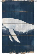 Sheer Curtains 84 Inches Long, Ocean Whale Blue Semi Sheer Curtains Light by Unknown