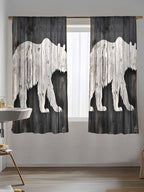 Sheer Curtains 72 Inches Long, Farmhouse Country Rustic Wooden Grain Privacy - Image 5