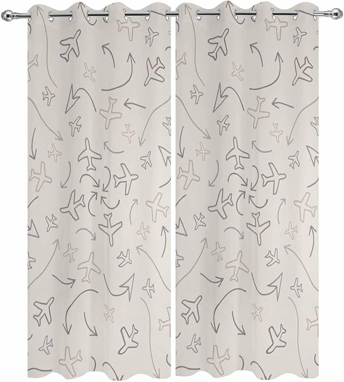 Abstract Airline Route Waterproof Outdoor Curtains - Image 2