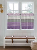 Country Wood Board Gray Purple Window Valance Curtains, Farmhouse Gradient by IDOWMAT