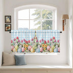 Easter Kitchen Tier Curtains 36 Inch Long 2 Panel Set, Rod Pocket Half Window by Unknown