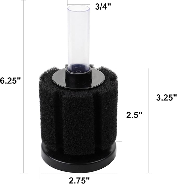 AQUANEAT Aquarium Air Powered Sponge Filter, Fish Tank Bio Bubble Filter - Image 2