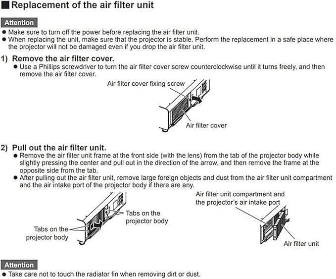 AWO ET-EMF510 Replacement Projector Air Dust Filter Fit - Image 6