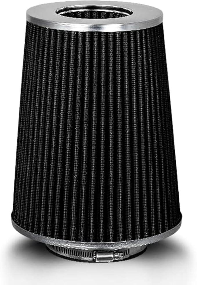 BLACK 3.5" 89 mm Inlet Truck Air Cone Replacement Performance Washable Clamp-On by RtunesRacing