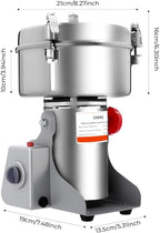 Electric Grain Mill, 2500g Capacity High-speed Grain Mill Grinder, Food-grade - Image 2