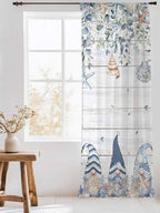 Sheer Curtains 108 Inches Long, Coastal Eucalyptus Leaf Semi Sheer Curtains - Image 3