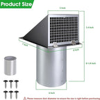 4 Inch Dryer Vent Cover Outside, Dryer Wall Vent Exhaust Vent Cover, Hooded - Image 2