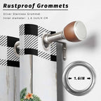 Summer Outdoor Curtains for Patio Leaves Garland Plumeria Wood Buffalo Plaid - Image 2