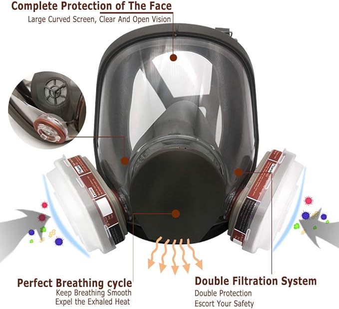 Full Face Respirаtor Reusable, Organic Vapor Respirаtor Compatible - Image 3