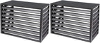 Aluminum Air Conditioner Fence Set of 2, Louvered Outdoor AC Unit Cover by Unknown