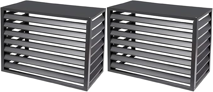 Aluminum Air Conditioner Fence Set of 2, Louvered Outdoor AC Unit Cover by Unknown