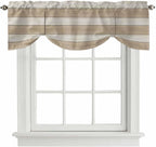 Brown Ombre Wooden Tie Up Valance Curtains by Unknown