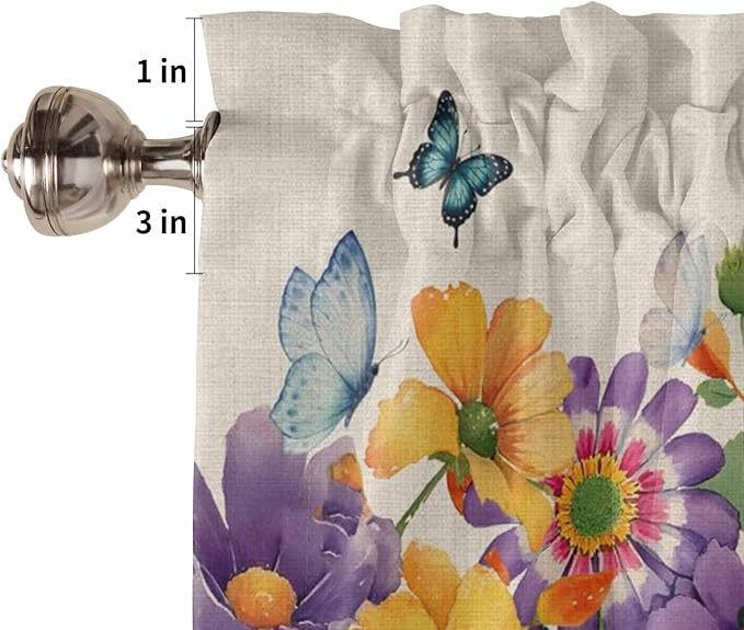 Spring Flowers Bedroom Curtains 63 Inches length, Farmhouse Vintage Country - Image 6