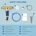 90 Micron Disc Spin Down Sediment Filter, Reusable ＆ Anti-Clog Whole House - Image 7